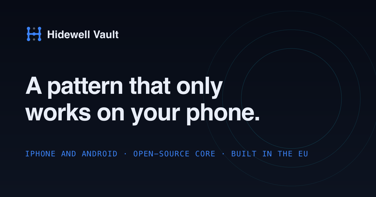 Hidewell Photo Vault - an encrypted photo vault where the pattern only works on your own phone